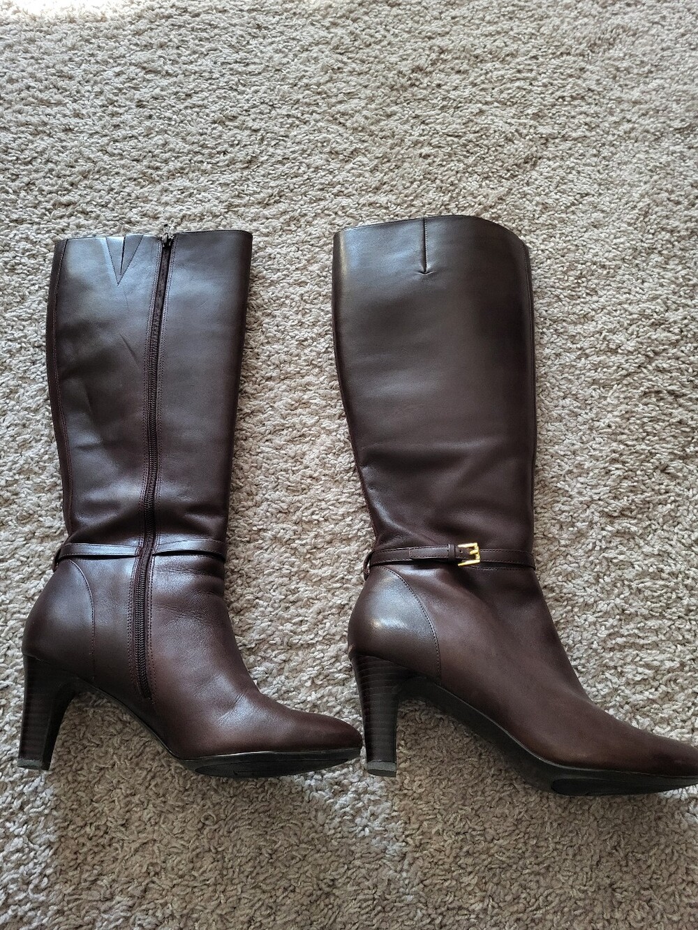Ralph Lauren Heeled Brown Leather Boots